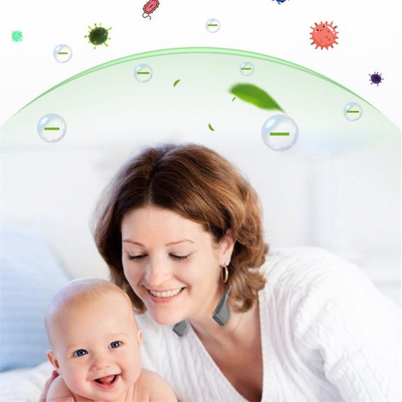 Hanging Neck Negative Ion Air Purifier Portable Household Formaldehyde Removal Portable Purifier(Black)