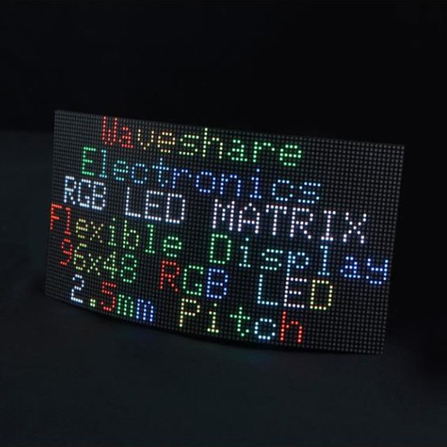 Waveshare Flexible RGB Full-color LED Matrix Panel, 2.5mm Pitch, 96x48 Pixels, Adjustable Brightness Bendable PCB