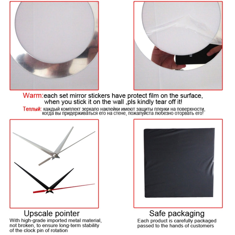 3D Stereo Decorative Clock Acrylic Digital Mirror Wall Sticker Wall Clock(Silver Black) - free shipping - PMc TechLife - Order now!