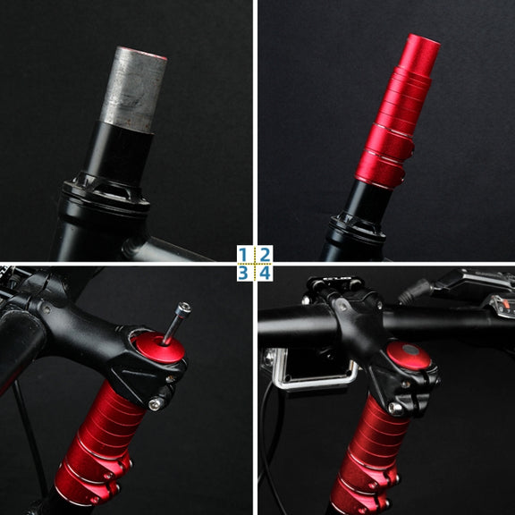 FMFXTR Mountain Bike Handlebar Aluminum Alloy Height Increaser, Increase Height:11.4cm(Red)