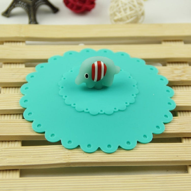 Cartoon Elephant Dustproof and Leakproof Silicone Cup Lid - Insulation by PMC TechLife | Online Shopping South Africa | PMC TechLife