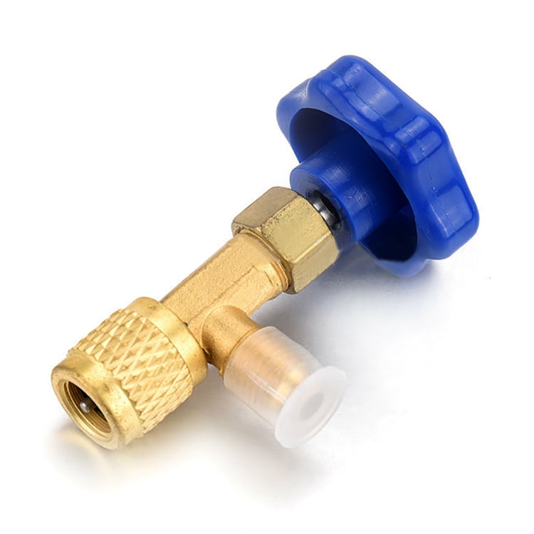Blue Metal Valve Bottle Opener 1/4 SAE Connector Dispensing Refrigerant Valve Bottle Openers for R22 R134a R410A - Others by PMC TechLife | Online Shopping South Africa | PMC TechLife | Buy Now Pay Later Mobicred