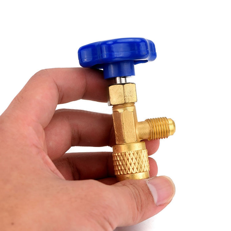 Blue Metal Valve Bottle Opener 1/4 SAE Connector Dispensing Refrigerant Valve Bottle Openers for R22 R134a R410A - Others by PMC TechLife | Online Shopping South Africa | PMC TechLife | Buy Now Pay Later Mobicred