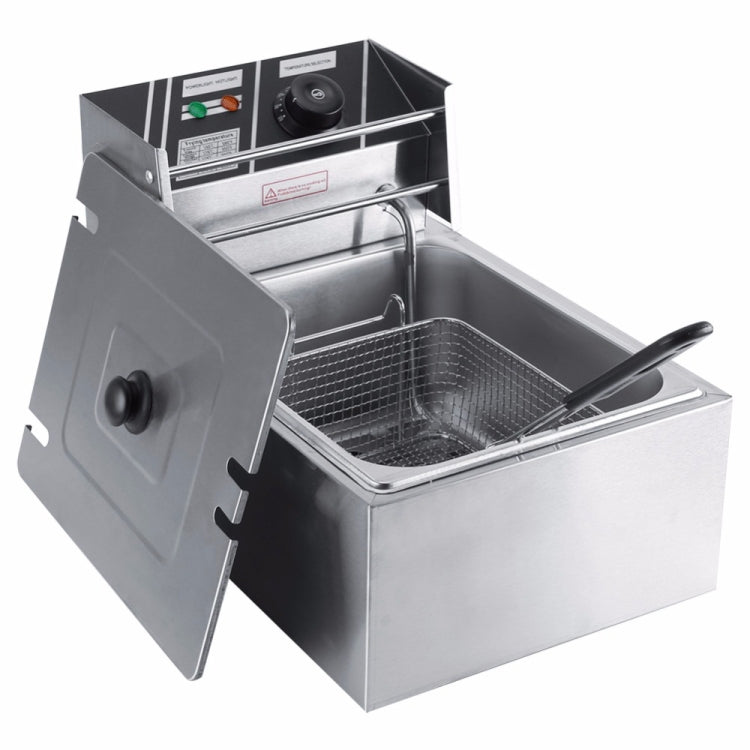 Desktop Thickening Electric Fryer Fried Chicken Legs Fries Stainless Steel Electric Fryer With Basket(Single Cylinder Single Screen)