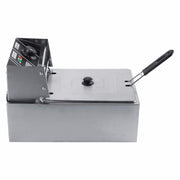 Desktop Thickening Electric Fryer Fried Chicken Legs Fries Stainless Steel Electric Fryer With Basket(Single Cylinder Single Screen)