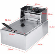 Desktop Thickening Electric Fryer Fried Chicken Legs Fries Stainless Steel Electric Fryer With Basket(Single Cylinder Single Screen)