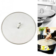 Stainless Steel Oil Proof Cover Fried Oil Splash Proof Net Cover Pizza Tray Kitchen Gadget, Size:33cm(Stainless steel)