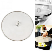 Stainless Steel Oil Proof Cover Fried Oil Splash Proof Net Cover Pizza Tray Kitchen Gadget, Size:33cm(Stainless steel)