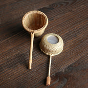 Bamboo Woven Creative Filter Reusable Filter Tea Colander Gadget, Style:Bamboo Root Tea Leak