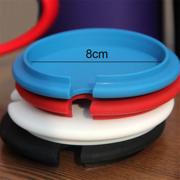 5 PCS Creative Cup Lids Food-grade Silicone Cup Cover Heat-resistant Safe Healthy Silicone Lid with Gap(Purple)