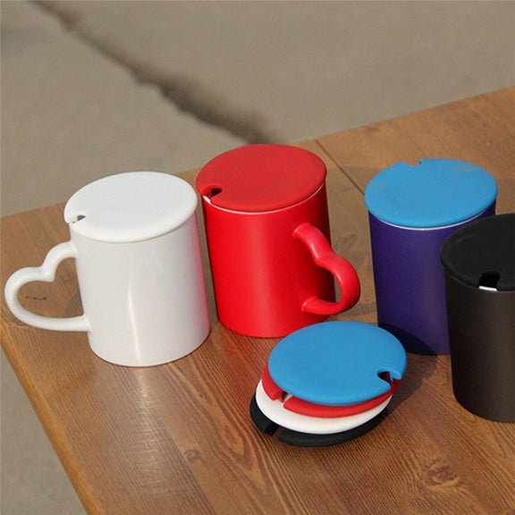 5 PCS Creative Cup Lids Food-grade Silicone Cup Cover Heat-resistant Safe Healthy Silicone Lid with Gap(Purple)