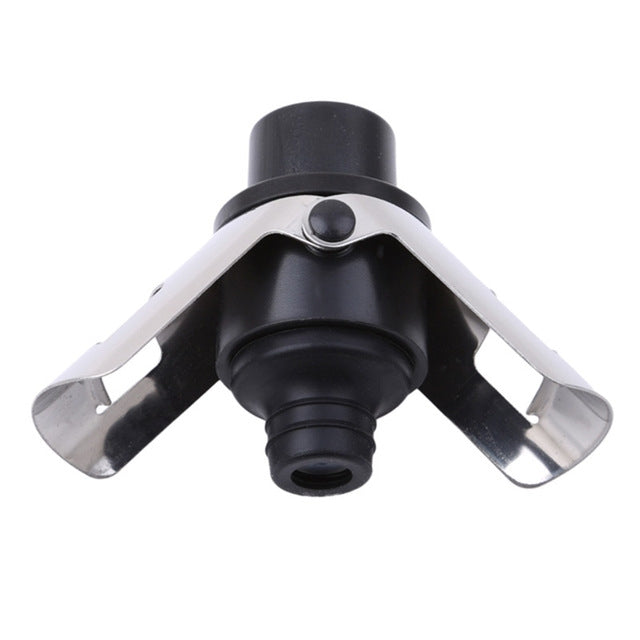 Push-button Stainless Steel Pumping Champagne Stopper Sparkling Champagne Snap Wing Vacuum Wine Stopper(Black)