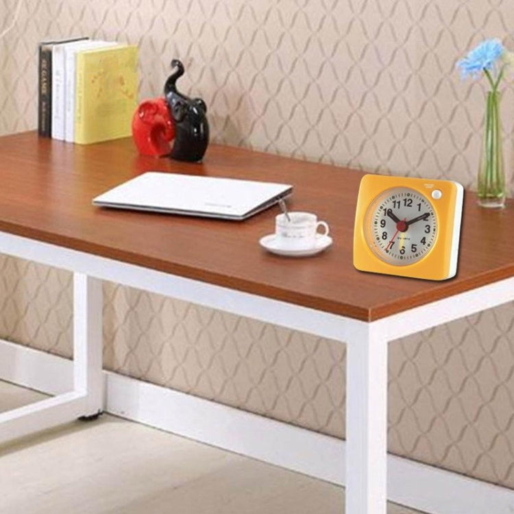 Bedside Mute Alarm Clock With Light & Snooze Function(Yellow)