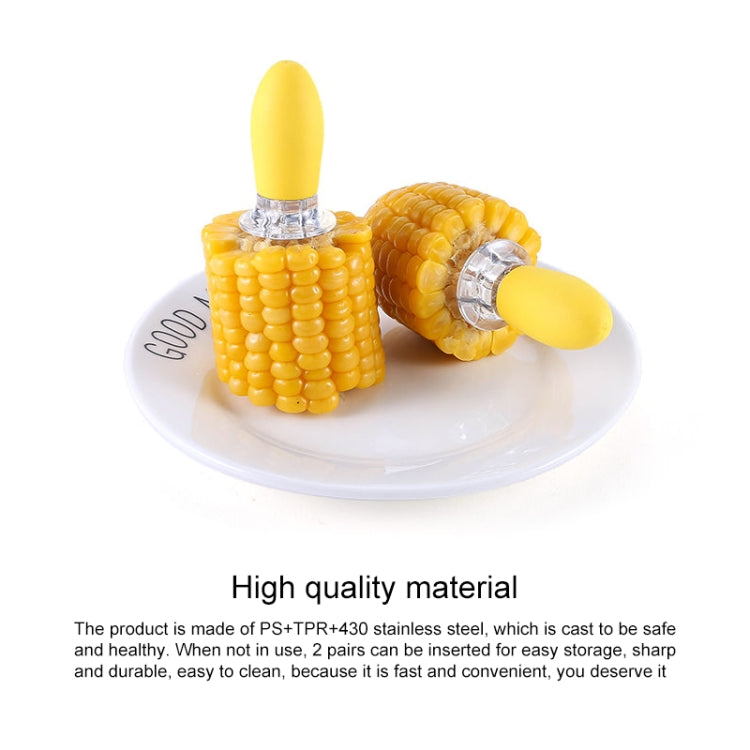 5 Pairs Outdoor BBQ Stainless Steel Corn Fork Fruit Fork Corn Device(Yellow) - Gadgets by PMC TechLife | Online Shopping South Africa | PMC TechLife | Buy Now Pay Later Mobicred