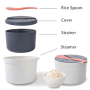 Kitchenware Microwave Oven Utensils Rrice Cooker Heating Steamer Pot Steamed Rice Box(Bright Orange)