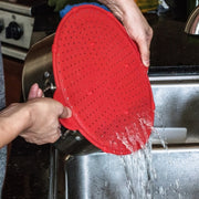 Multifunctional Food Grade Silicone Placemat Creative Kitchenware Heat Insulation Screen Filter(Red)