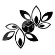 Flower Art Modern Design DIY Removable 3D Crystal Mirror Wall Clock Wall Sticker Living Room Bedroom Decor(Black) - Wall Clock by PMc TechLife | Online Shopping South Africa | PMc TechLife | Buy Now Pay Later Mobicred