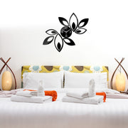 Flower Art Modern Design DIY Removable 3D Crystal Mirror Wall Clock Wall Sticker Living Room Bedroom Decor(Black)
