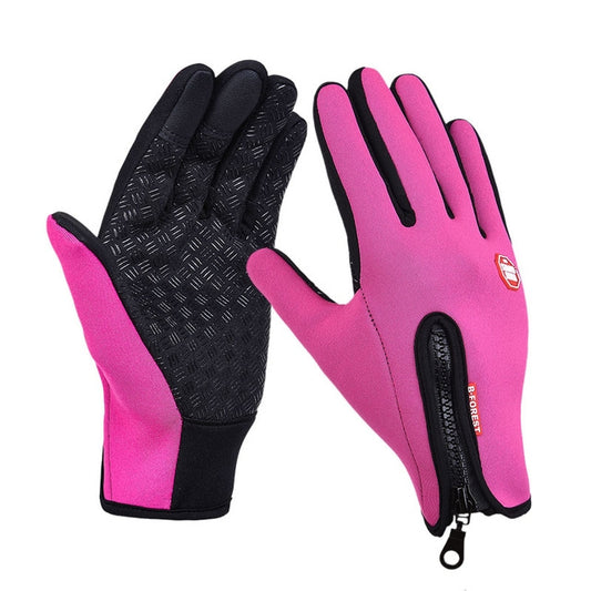 Outdoor Sports Hiking Winter Leather Soft Warm Bike Gloves For Men Women, Size:S (Red) - free shipping - PMC Jewellery - Order now!