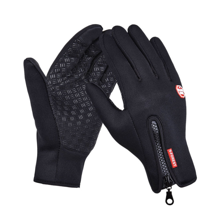 Outdoor Sports Hiking Winter Leather Soft Warm Bike Gloves For Men Women, Size:S (Red)