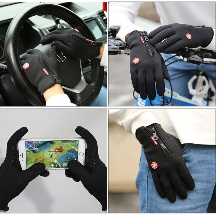 Outdoor Sports Hiking Winter Leather Soft Warm Bike Gloves For Men Women, Size:XL (Blue) - Full Finger Gloves by qepae | Online Shopping South Africa | PMC TechLife | Buy Now Pay Later Mobicred