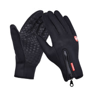 Outdoor Sports Hiking Winter Leather Soft Warm Bike Gloves For Men Women, Size:XL (Red)