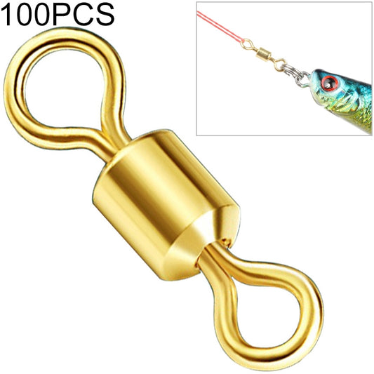 100 PCS Fishing Tackle Supplies Zimu Swivel Gold-plated Swivel Fishing Accessories, Specification:Length 1.0cm(Gold) - Fishing Hooks by PMC Jewellery | Online Shopping South Africa | PMC Jewellery | Buy Now Pay Later Mobicred