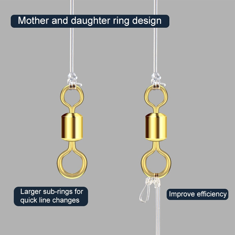 100 PCS Fishing Tackle Supplies Zimu Swivel Gold-plated Swivel Fishing Accessories, Specification:Length 1.0cm(Gold) - Fishing Hooks by PMC Jewellery | Online Shopping South Africa | PMC Jewellery | Buy Now Pay Later Mobicred