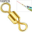 100 PCS Fishing Tackle Supplies Zimu Swivel Gold-plated Swivel Fishing Accessories, Specification: Length 0.8cm(Gold) - Fishing Hooks by PMc TechLife | Online Shopping South Africa | PMc TechLife | Buy Now Pay Later Mobicred