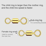100 PCS Fishing Tackle Supplies Zimu Swivel Gold-plated Swivel Fishing Accessories, Specification: Length 0.8cm(Gold)