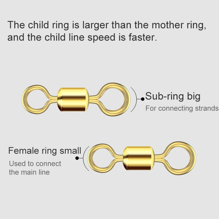 100 PCS Fishing Tackle Supplies Zimu Swivel Gold-plated Swivel Fishing Accessories, Specification: Length 0.8cm(Gold)