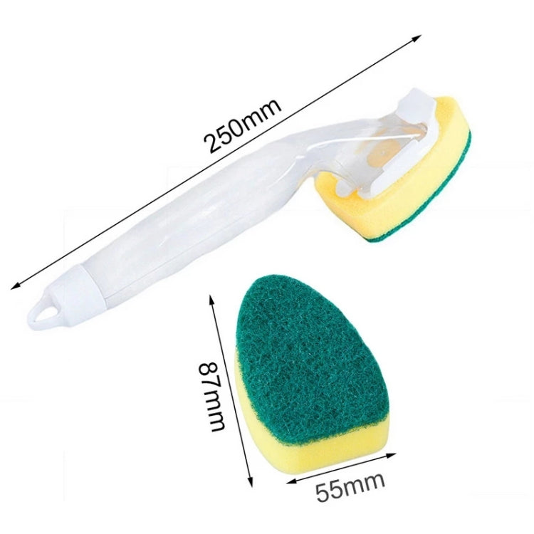Kitchen Plastic Long Handle Cleaning Brush Automatic Adding Liquid Brush Removable Sponge Brush(With 2pcs Head) - Sponges, Cloths & Brushes by PMc TechLife | Online Shopping South Africa | PMc TechLife | Buy Now Pay Later Mobicred