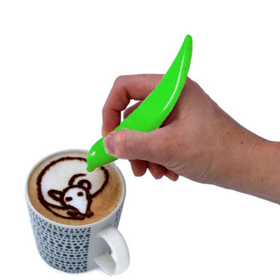 New Electric Latte Art Pen For Coffee Cake Pen For Spice Cake Decorating Pen Coffee Carving Pen Baking Pastry Tools(Green)