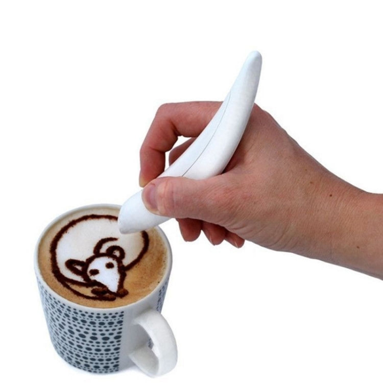 New Electric Latte Art Pen For Coffee Cake Pen For Spice Cake Decorating Pen Coffee Carving Pen Baking Pastry Tools(White) - Coffee Tools by PMC TechLife | Online Shopping South Africa | PMC TechLife