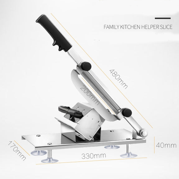 Alloy Stainless Steel Household Manual Thickness Adjustable Meat Vegetables Slicer Meat Slicing Machine(Silver)
