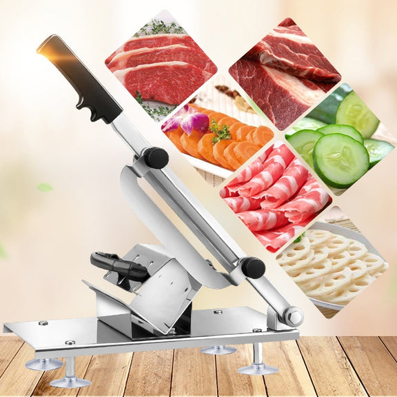 Alloy Stainless Steel Household Manual Thickness Adjustable Meat Vegetables Slicer Meat Slicing Machine(Silver)