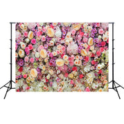 2.1m x 1.5m Flower Wall Simulation Rose Wedding Party Arrangement 3D Photography Background Cloth(H3)
