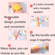 4 PCS Outdoor Portable Cartoon Mosquito Repellent Bracelet Anti-mosquito Snap Ring, Style:Popular Fruits