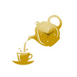 Creative DIY Acrylic Coffee Cup Teapot 3D Wall Clock Decorative Kitchen Wall Clocks Living Room Dining Room Home Decor Clock(Gold) - Wall Clock by PMC TechLife | Online Shopping South Africa | PMC TechLife | Buy Now Pay Later Mobicred