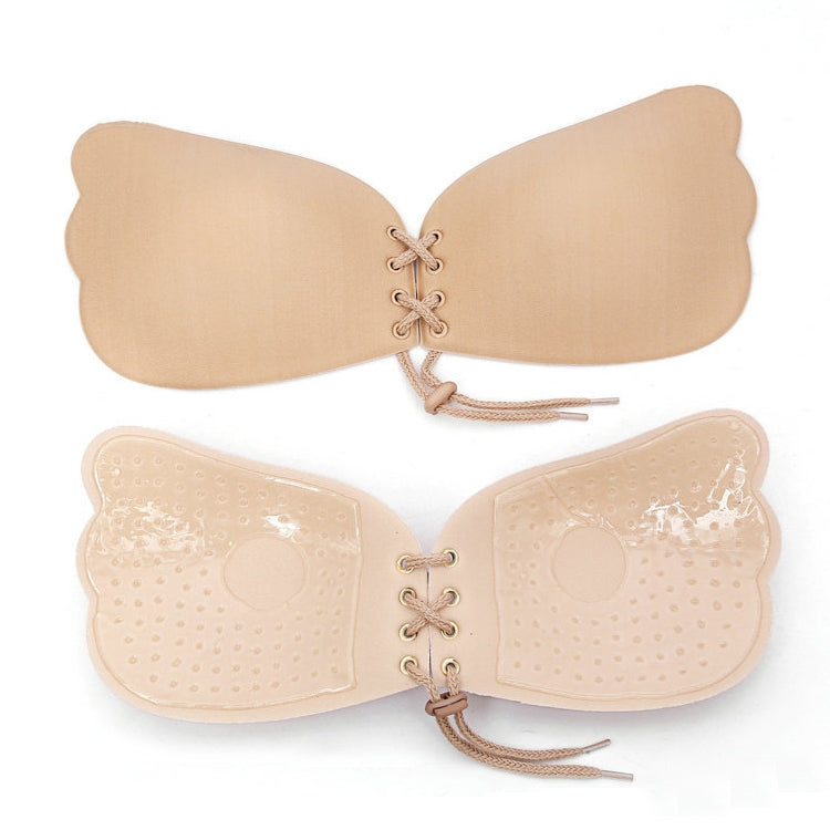 Pull Rope Wing Invisible Underwear Without Steel Ring Pull Rope Silicone Invisible Nubra, Cup Size:C(Skin Color)
