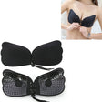 Pull Rope Wing Invisible Underwear Without Steel Ring Pull Rope Silicone Invisible Nubra, Cup Size:D(Black) - free shipping - PMC TechLife - Order now!