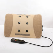 Heating Pulse Acupuncture Waist Massager Multifunctional Household Lumbar Disc Automatic Traction Device, Plug Type:US Plug(Brown)