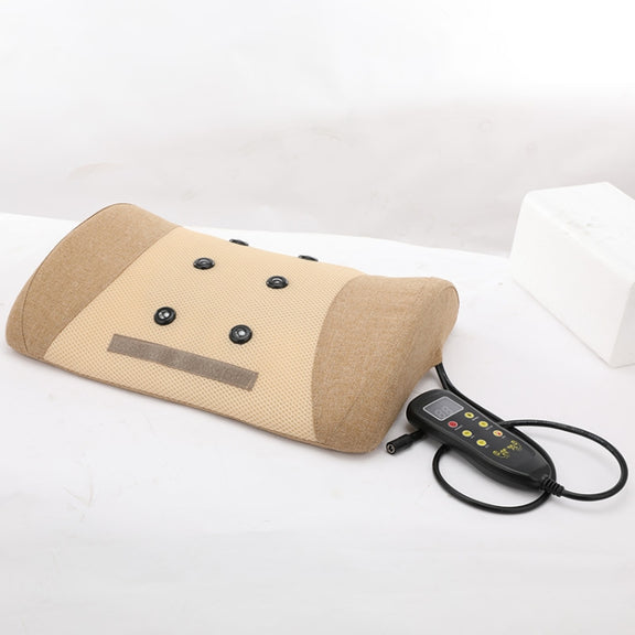 Heating Pulse Acupuncture Waist Massager Multifunctional Household Lumbar Disc Automatic Traction Device, Plug Type:US Plug(Brown)