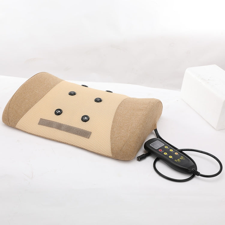 Heating Pulse Acupuncture Waist Massager Multifunctional Household Lumbar Disc Automatic Traction Device, Plug Type:US Plug(Brown)