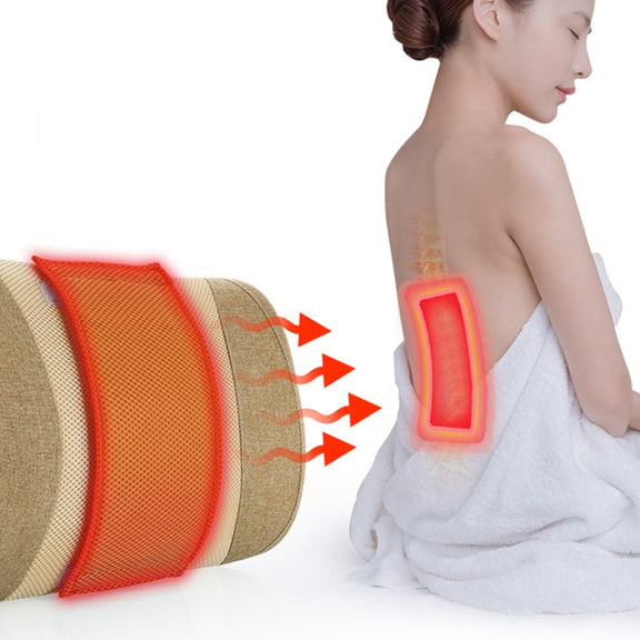 Heating Pulse Acupuncture Waist Massager Multifunctional Household Lumbar Disc Automatic Traction Device, Plug Type:EU Plug(Brown)