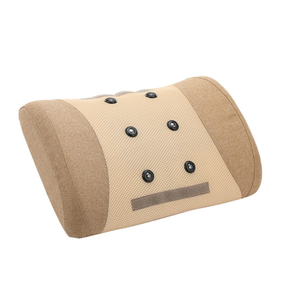 Heating Pulse Acupuncture Waist Massager Multifunctional Household Lumbar Disc Automatic Traction Device, Plug Type:EU Plug(Brown)