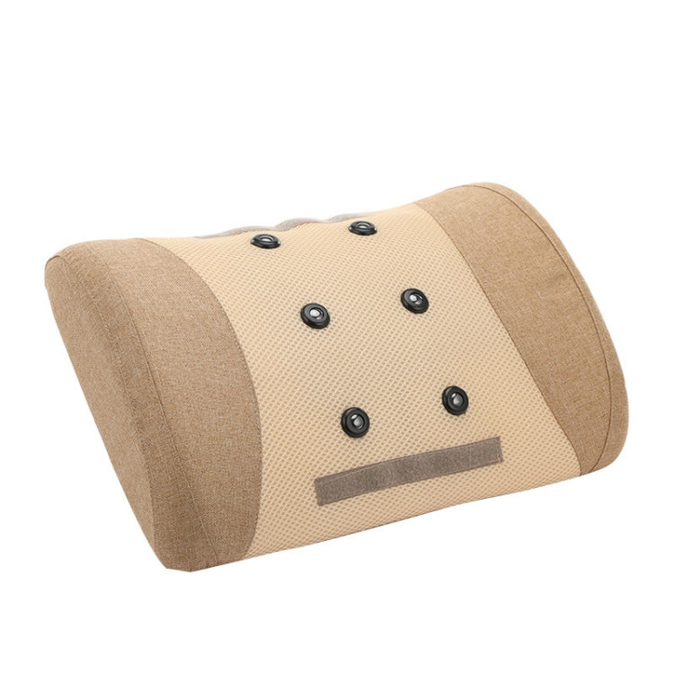 Heating Pulse Acupuncture Waist Massager Multifunctional Household Lumbar Disc Automatic Traction Device, Plug Type:EU Plug(Brown)