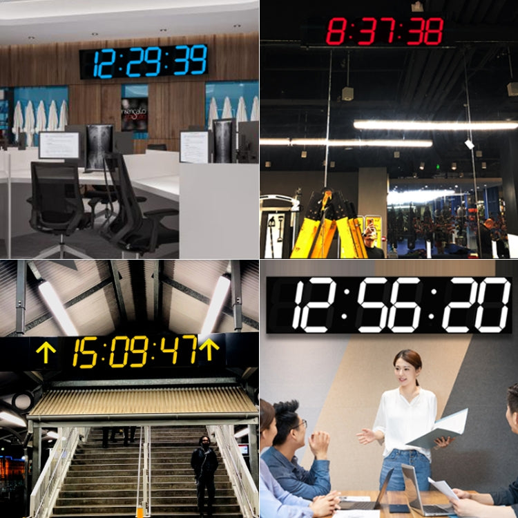 Creative LED Digital Wall Clock Multi-function WIFI Clock, Style:6 Bit Hollow WIFI(White)
