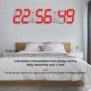 Creative LED Digital Wall Clock Multi-function WIFI Clock, Style:6 Bit Hollow WIFI(Red)