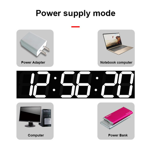 Creative LED Digital Wall Clock Multi-function WIFI Clock, Style:6 Bit Sealed Box WIFI(White)